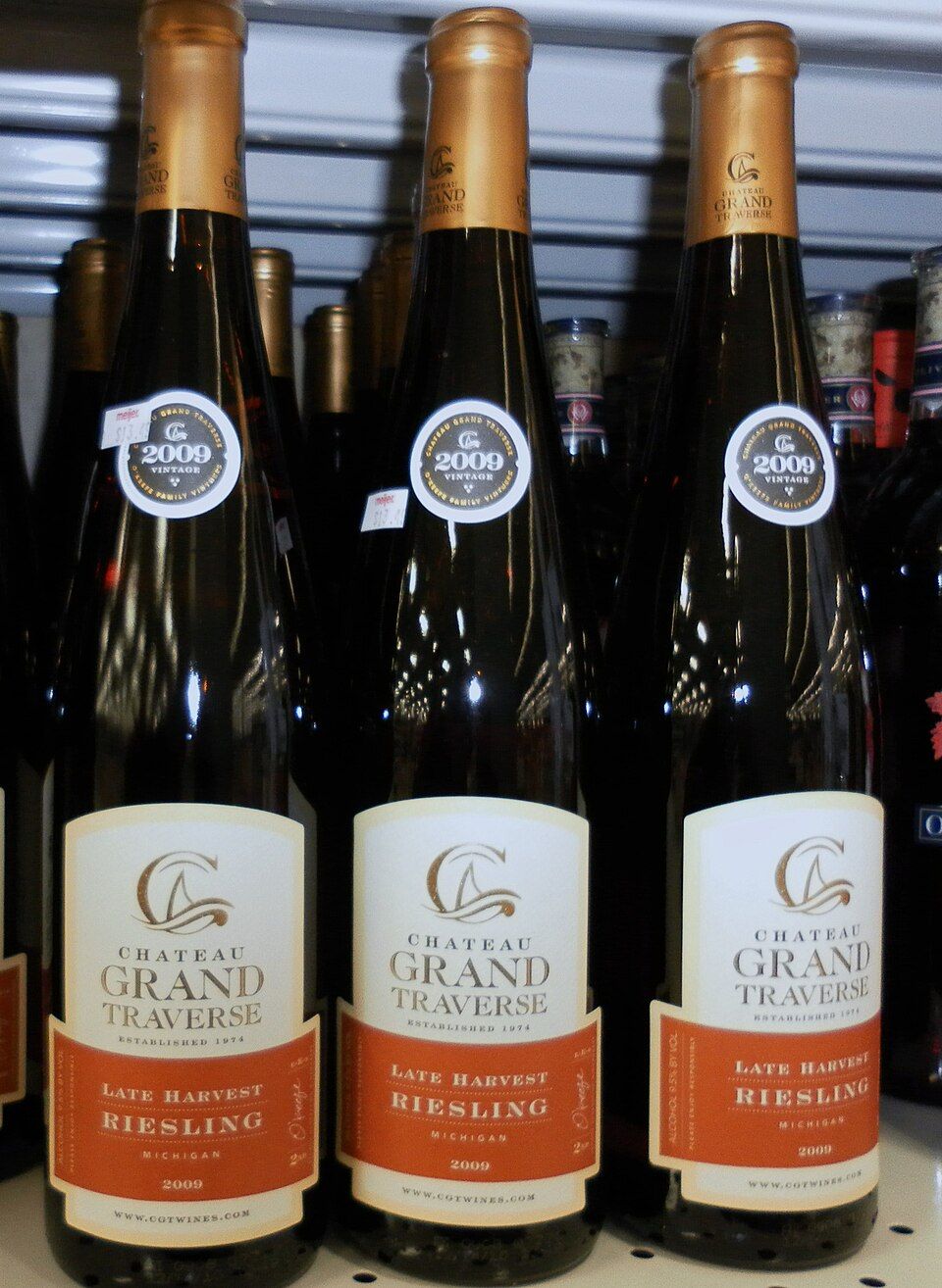 Bottles of Chateau Grand Traverse Late Harvest Riesling